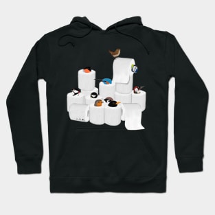 Birds in Toilet Paper Bird Painting Hoodie